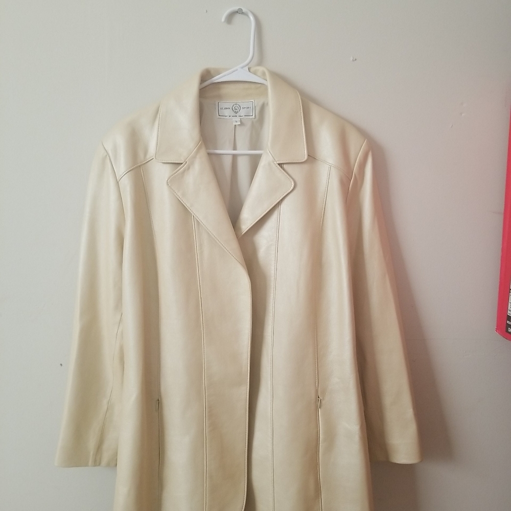 St John sport by Marie cream leather jacket